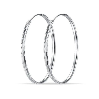 925 Sterling Silver Hoop Earrings For Women 18K Gold Plated Jewelry Dazzling Women's Hoops Earrings Christmas Gifts