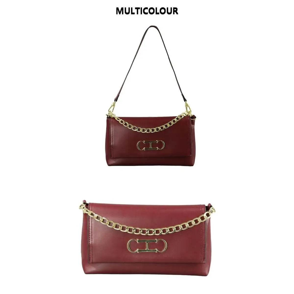 Elegant Black Leather Women Shoulder Bag Metal Logo Flap Handbag Chain Strap Office Commute Daily Casual