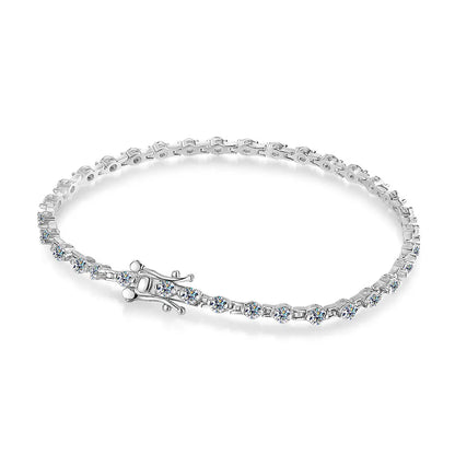 3mm D VVS1 Moissanite Tennis Bracelet Solid s925 Sterling Silver Plated 18k White Gold with GRA Bracelets for Women Man