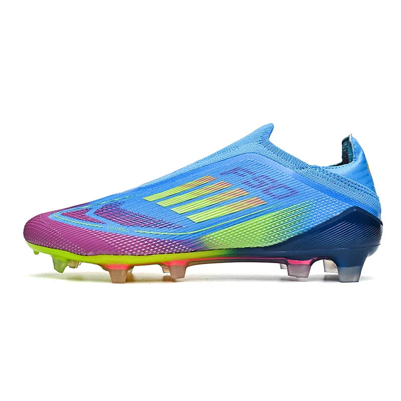NEW Without-lace F50+ Mens Soccer Shoes Boys Training Non-Slip Turf Soccer Cleats TF/FG Football Sneakers Chuteira Campo 35-45