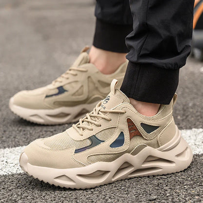 Breathable Men Work Shoes Indestructible Safety Shoes Lightweight Protective Sneakers Safety Steel Toe Shoes Men Puncture-Proof