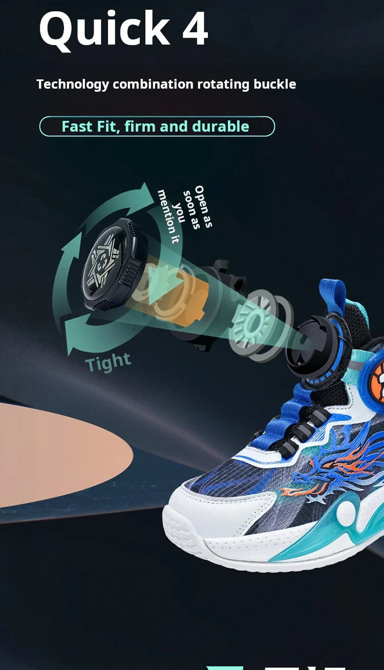 Luxury Boy Sneaker 2025 New Fashion Outdoor Kids Basketball Shoes Soft Sole School Children Sports Shoes for Boy 4 To 12 Years