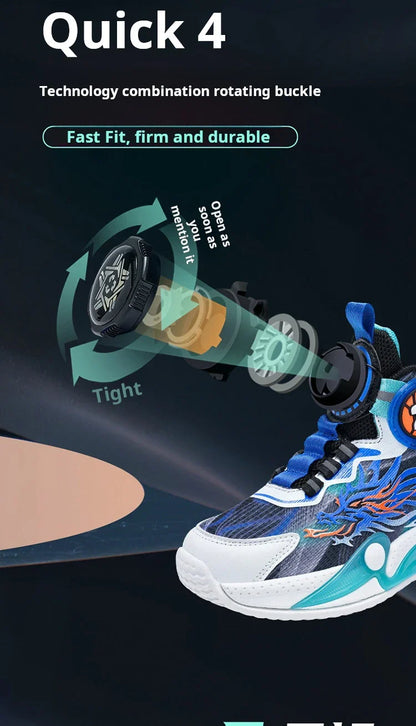 Luxury Boy Sneaker 2025 New Fashion Outdoor Kids Basketball Shoes Soft Sole School Children Sports Shoes for Boy 4 To 12 Years
