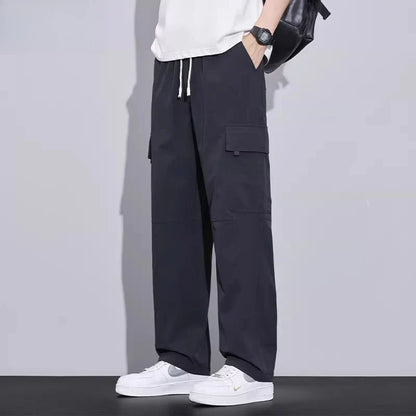 Brand Clothing Spring Summer Men's Cargo Pants Loose Straight Parachute Pants Sport Casual Long Trousers Male