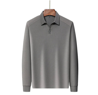 High quality brand long sleeve men's polo shirt autumn fashion customization high-end slim fit top casual business T-shirt
