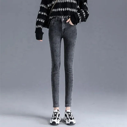Women Velvet Ankle Length Casual Thick Pencil Pants