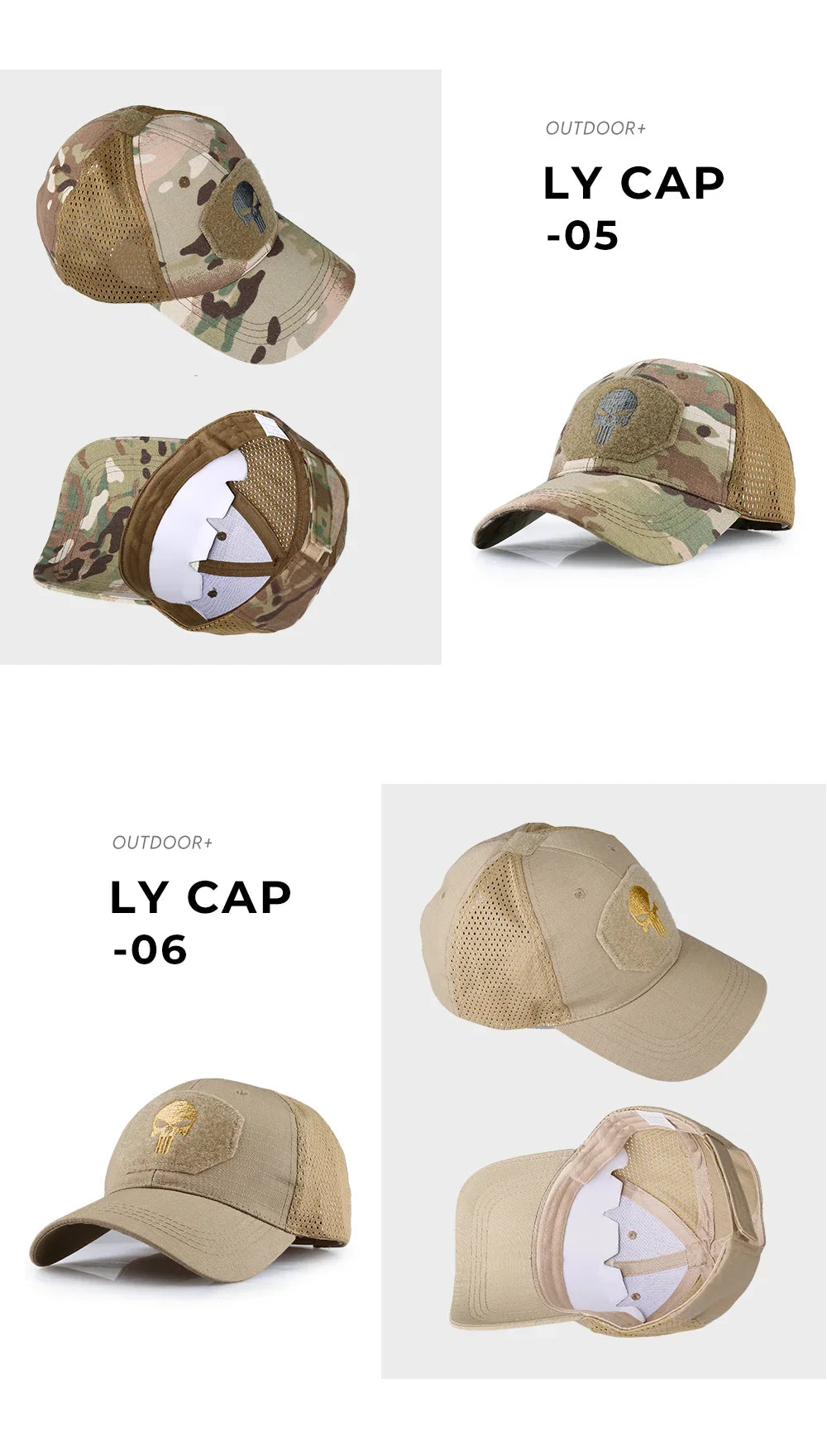 Outdoor Camouflage Adjustable Cap Mesh Tactical Skull Cap Army Airsoft Fishing