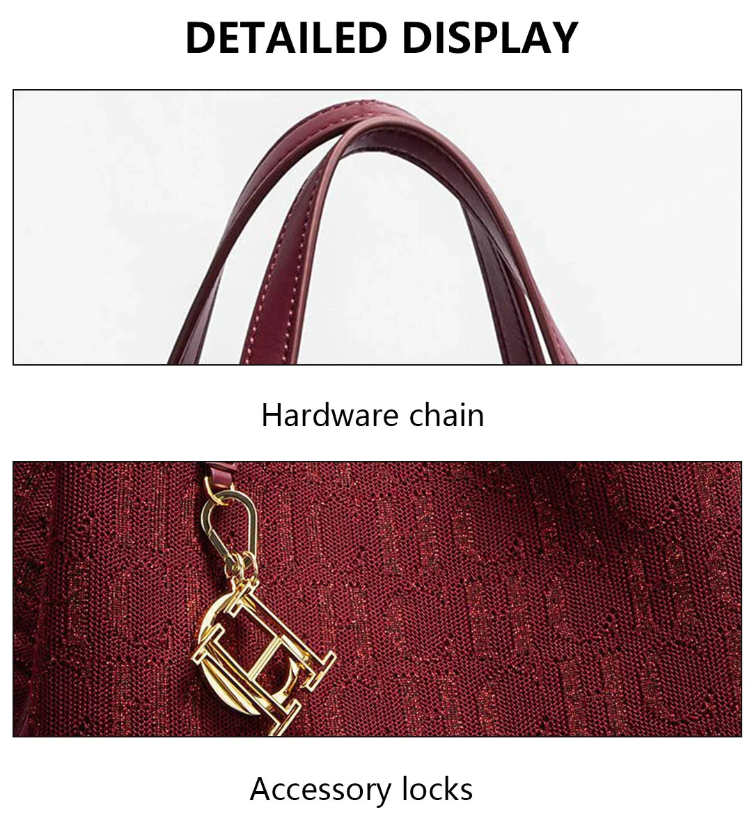 Women's Handbag Large Capacity Women's Simple Daily Commute Versatile Solid Color Letter Printed Design Shoulder Bag