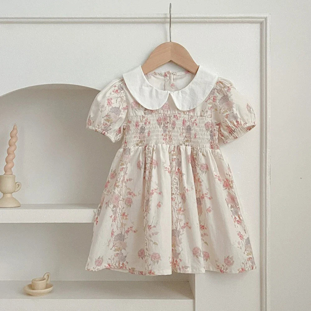 Sweet Princess Dress European and American Style Summer New Flower Printed Children's Clothing Girls Dresses
