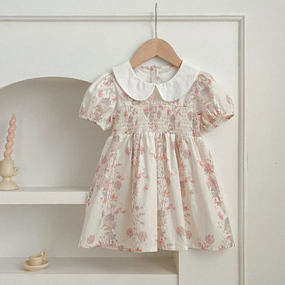 Sweet Princess Dress European and American Style Summer New Flower Printed Children's Clothing Girls Dresses