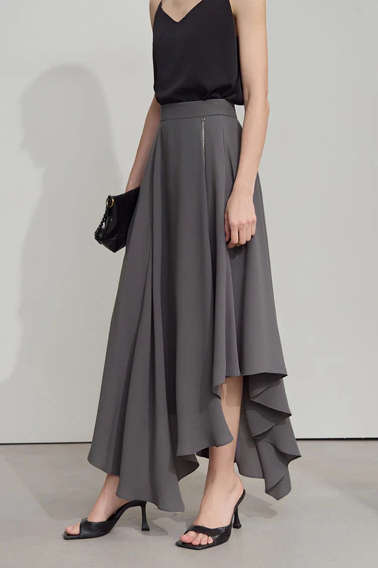 Minimalist Office Lady Skirts Women 2025 New Summer Solid Loose Asymmetric Large A-line Skirt Female Fashion 12542168