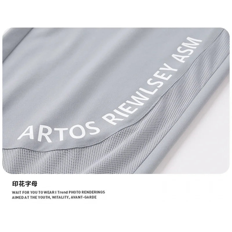 Men's Ice Silk Pants, Summer Thin Mesh Breathable Sports Loose Casual Long Pants, Cool Touch, Mosquito Proof Pants