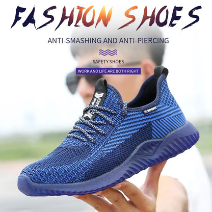 Steel Toe Cap Working Boots Safety Shoes for Man Construction&Indestructible Work Shoes Puncture-Proof Summer Work Shoes