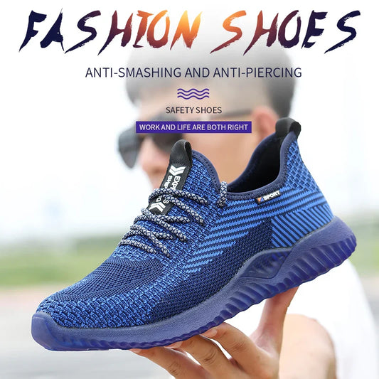 Steel Toe Cap Working Boots Safety Shoes for Man Construction&Indestructible Work Shoes Puncture-Proof Summer Work Shoes