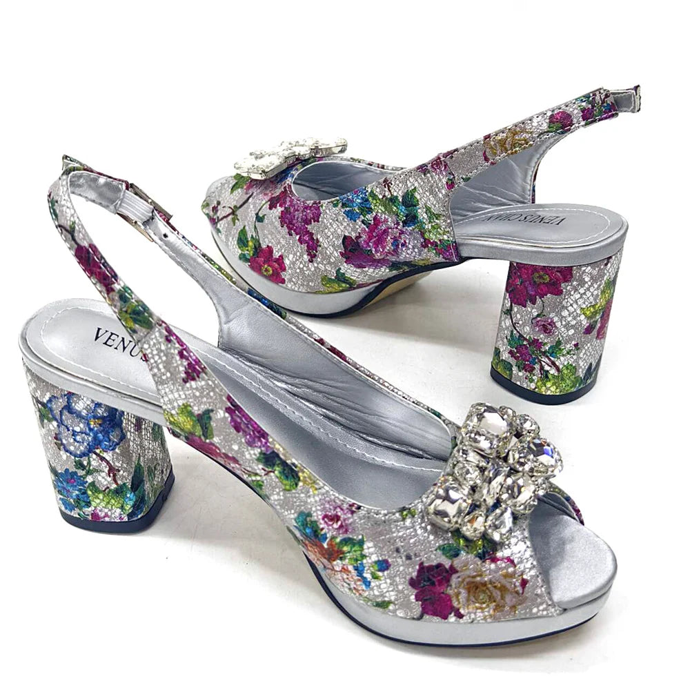 Italian Design Shoes and Bags Matching Set 2024 Women high heel Party Purple Color Nigeria Wedding Bigger Size Shoes