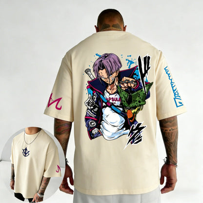 Anime Oversized Cotton T-shirt Summer New Torankusu Printed Men's and Women's Street Hip-hop Loose Casual Top