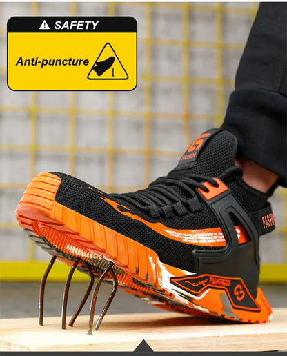 Fashion Safety Protection Footwear Steel Toe Safety Boots for Men Anti-Smash Puncture-Proof Work Shoes Indestructible Boots Male