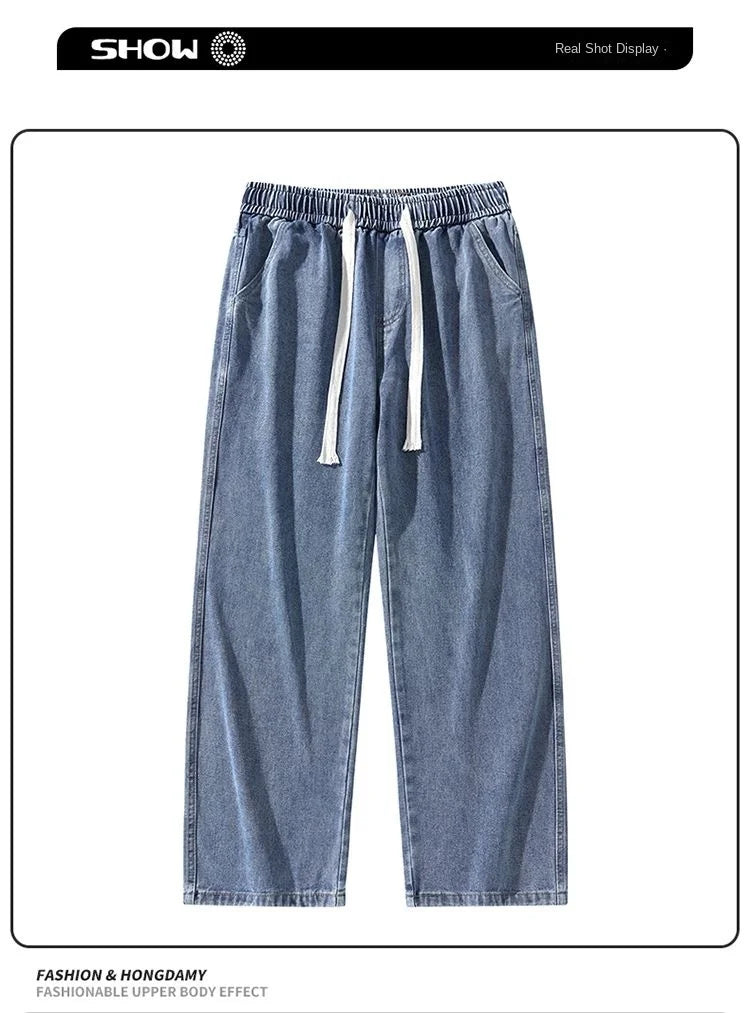 Men's American Style Loose Straight Leg Jeans Vintage Spring Summer New Arrival Drapey Trendy Wide Leg Long Pants