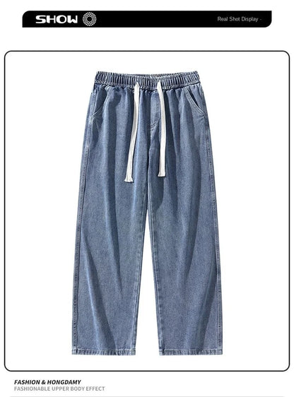 Men's American Style Loose Straight Leg Jeans Vintage Spring Summer New Arrival Drapey Trendy Wide Leg Long Pants