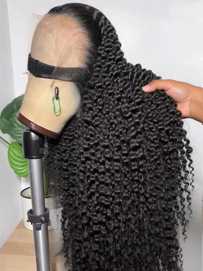 40 46 Inch Deep Wave Lace Frontal Wig 13x4 13x6 Hd Transparent Curly Human Hair Lace Front Wigs For Black Women Water Wave Lace Wigs Pre Plucked Baby Hair 300 High Density Brazilian Human Hair