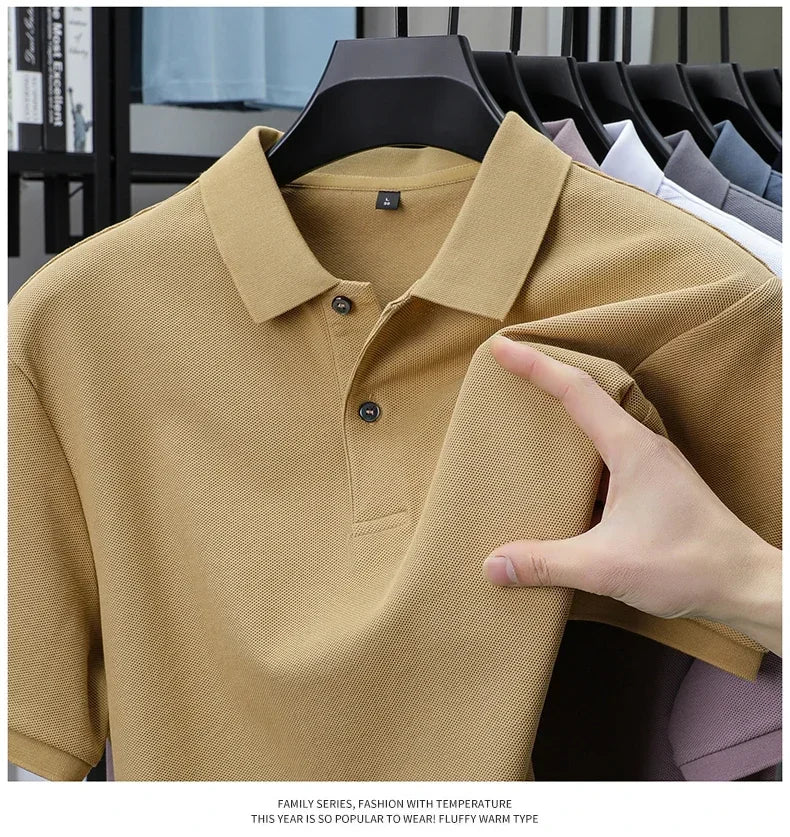 20 Colors Men's 100% Cotton Polo Shirt - Summer Casual Breathable Tee,Ideal for Golf and Sports,Business Casual,Silk-Like Finish