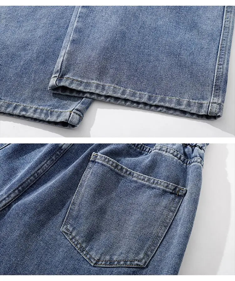 Men's American Style Loose Straight Leg Jeans Vintage Spring Summer New Arrival Drapey Trendy Wide Leg Long Pants