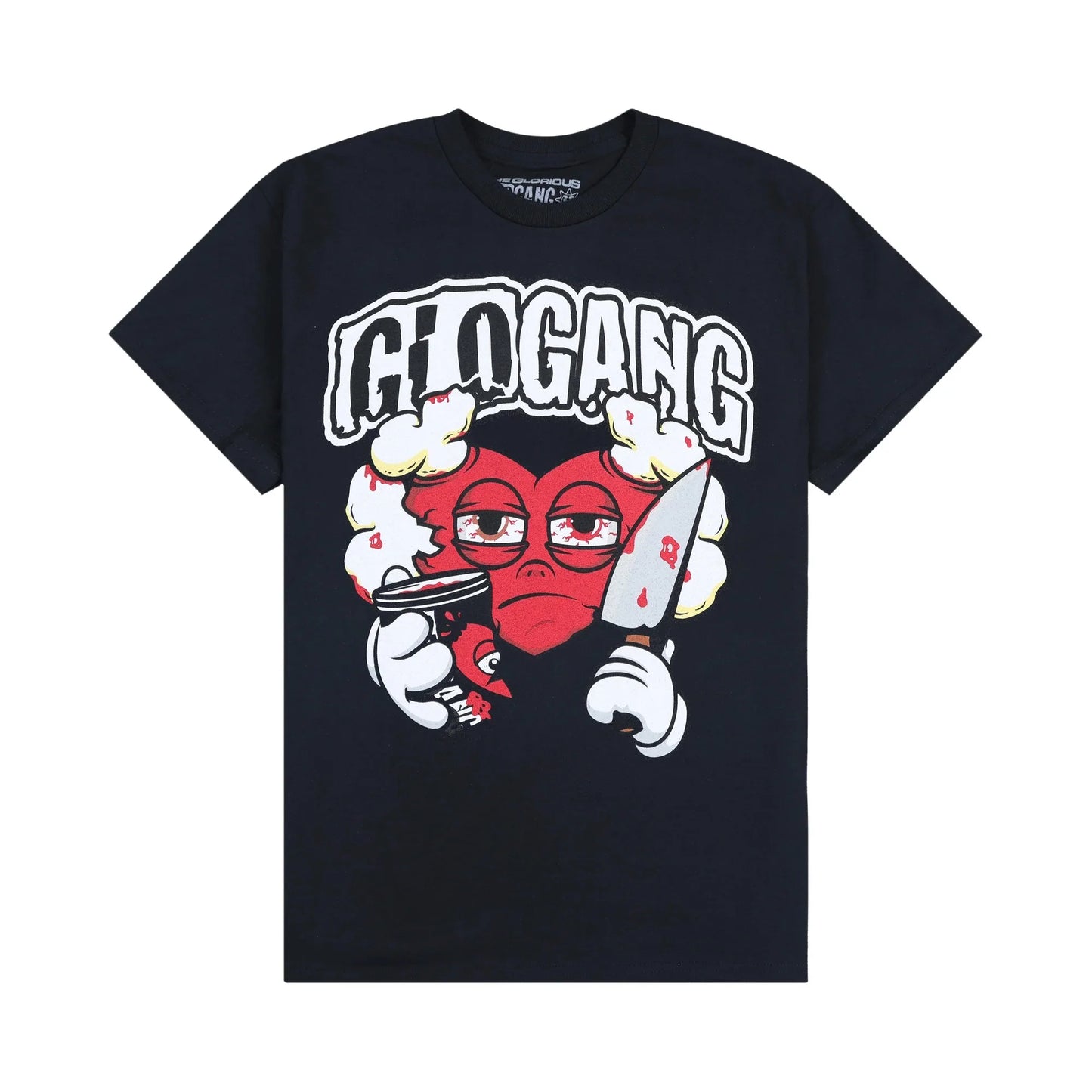 Glogang Men's Trendy Short-Sleeve T-Shirt Fashionable Street Style Harajuku Style Y2K Crew Neck Short-Sleeve Pure Cotton T-Shirt