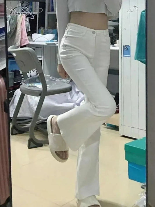 Slim Skinny Jeans Women Denim Pants Vintage White Tight Trousers