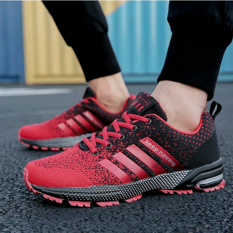 Men's and women's flying mesh surface spring summer breathable casual sports shoes flat vulcanized couple running big size48