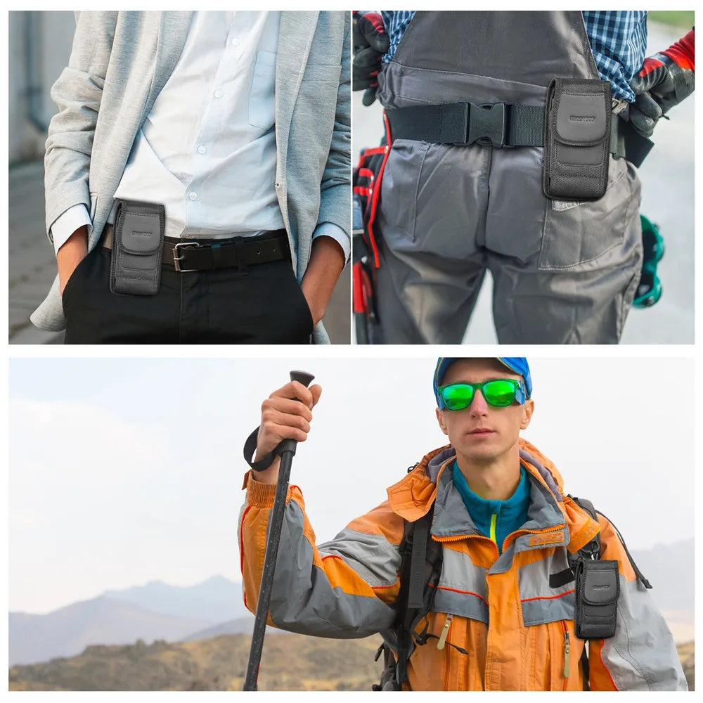 4.7-6.8inch Phone Nylon Pouch Multifunction Cell Phone Belt Clip Carrying Holster Case Waist Bag For iPhone,Samsung ,Smartphones
