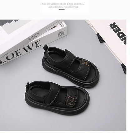 Children Summer Sandals Baby Anti-slip Wearable Summer Shoes Girls Solid Color Hook Sandals Boys Breathable Beach Sandals
