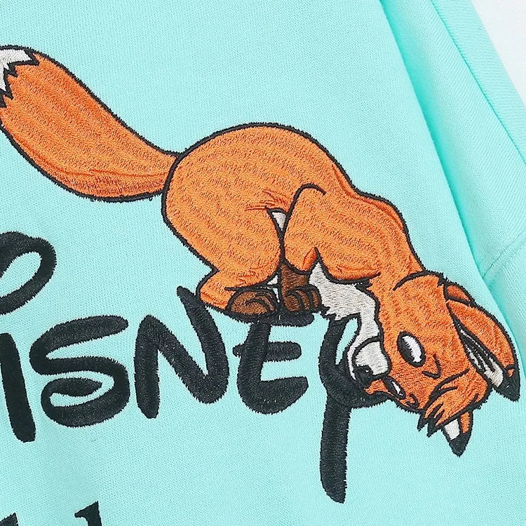Sweatshirt King of the Jungle Simba Cartoon Print Embroidery Women O-Neck Pullover FleeceJumper Tops