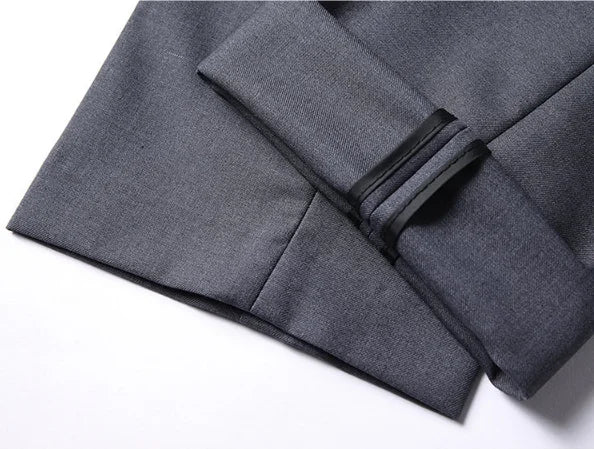 Men's Solid Color Business Suit Fashion Banquet Wedding Trend Groom Best Man Single 3/2/1