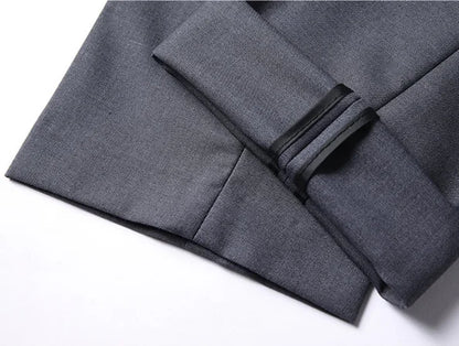 Men's Solid Color Business Suit Fashion Banquet Wedding Trend Groom Best Man Single 3/2/1