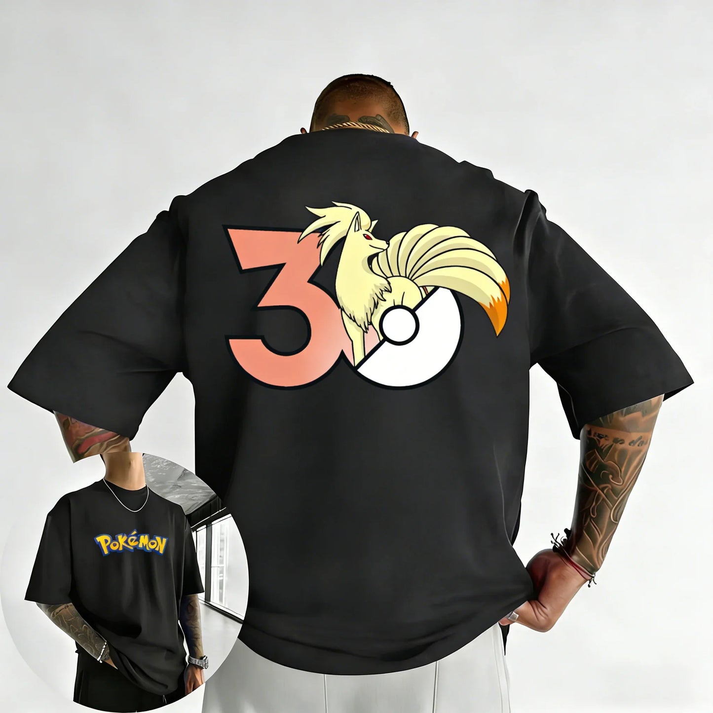 30th Anniversary Nineetales Printed T-shirt Summer Men's and Women's Loose Casual Hip Hop Trendy Short Sleeve Top