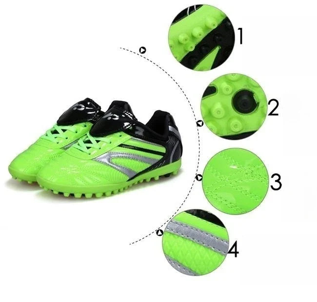 Men Football Soccer Boots Athletic Shoes New Leather Big Size High Top Cleats Training Sneaker Comfortable