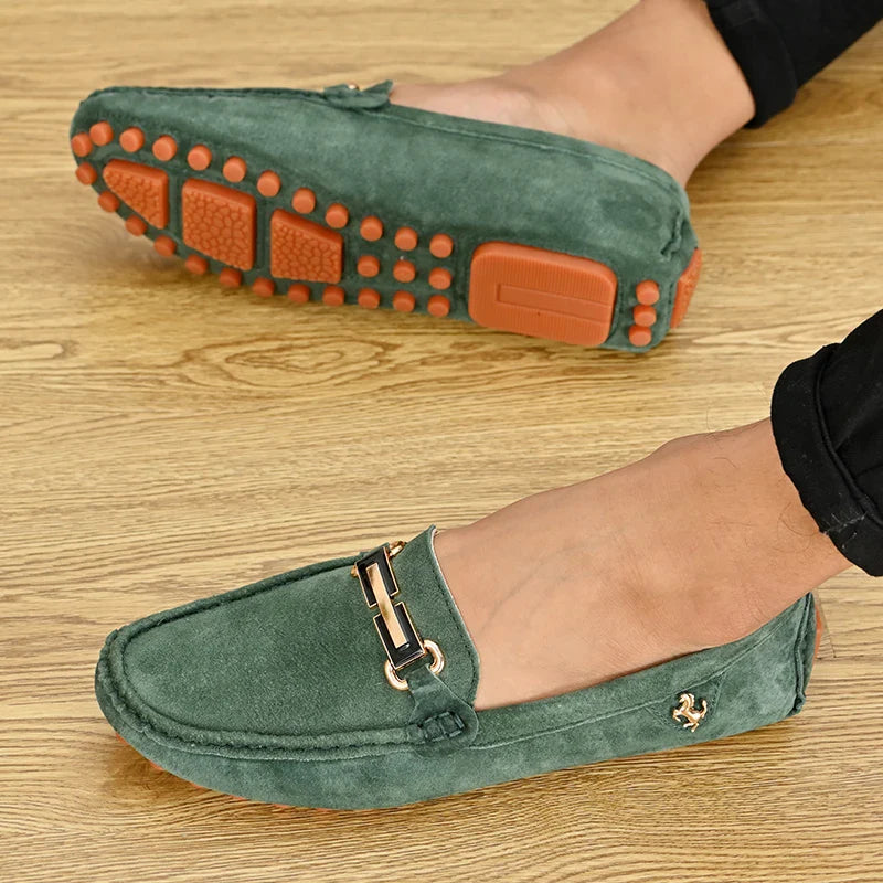 Men Fashion Luxury Leisure Leather Loafers Shoes Slip on Soft Comfortable Non-slip Driving for Men