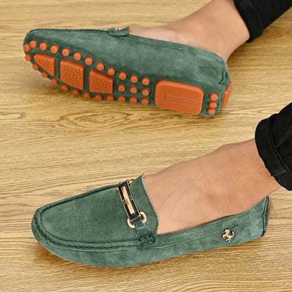 Men Fashion Luxury Leisure Leather Loafers Shoes Slip on Soft Comfortable Non-slip Driving for Men