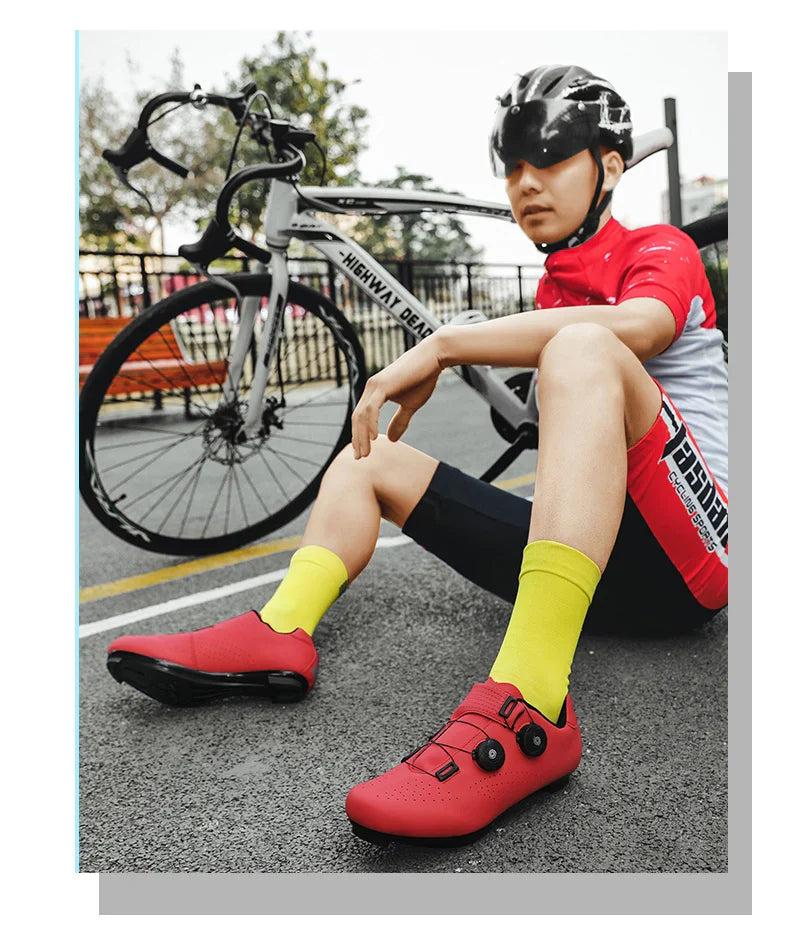 New Cycling Sports Shoes Men MTB Pedal Bicycle Shoes Women Lightweight Road Self-Locking SPD Racing Shoes Unisex Cycling Shoes