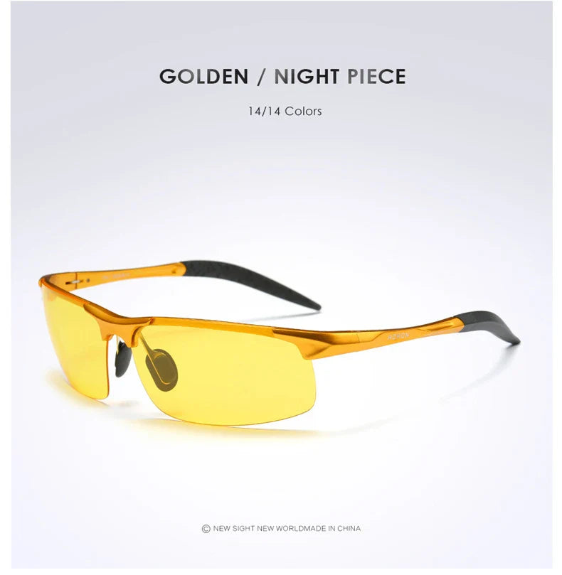 Sunglasses Men Aluminum Magnesium Frame Sport Sun Glasses Driver Retro Goggles