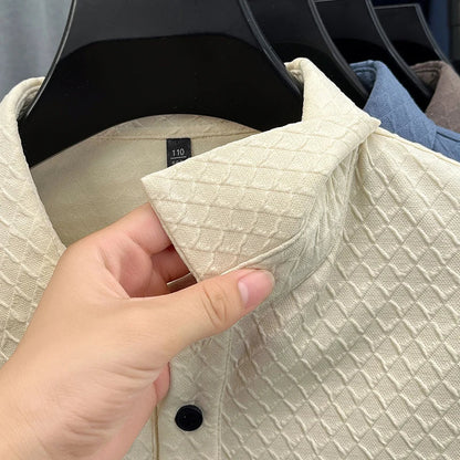 luxury brand men's new high quality long sleeves Polo shirt lapel embroidery jacquard T-shirt business fashion leisure Mens wear