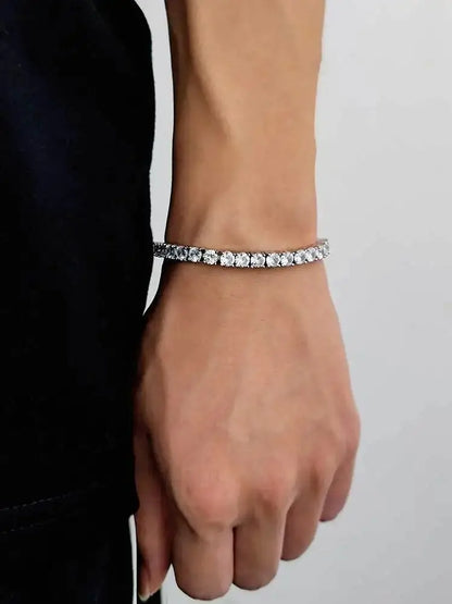 2-5mm Man Moissanite Tennis Bracelet S925 Sterling Silver for Women Full Lab Diamond sparkling Wedding Party Jewelry