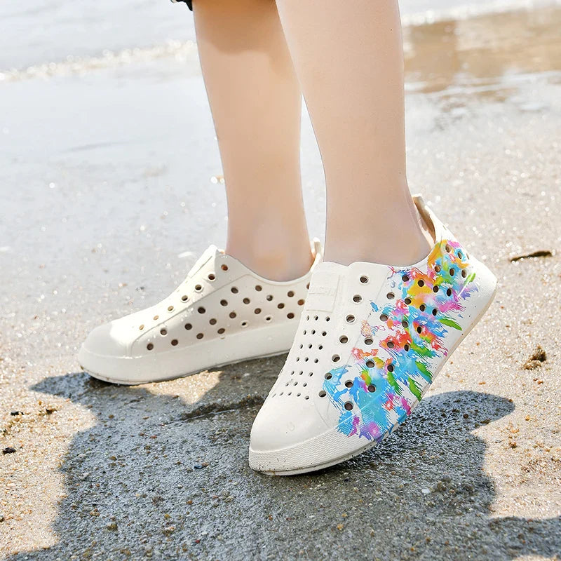 Cartoon Printing Boys Barefoot Shoes Summer Beach Non-slip Comfortable Kids Shoes Cute Closed Toe Breathable Girls Sandals