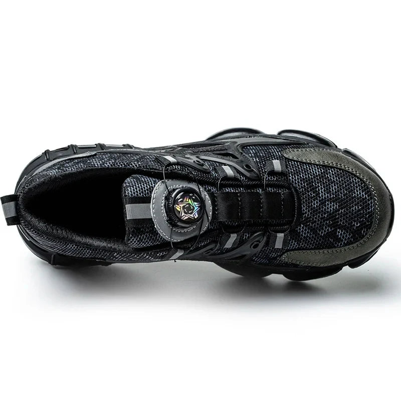 Rotating Button Safety Shoes Men Steel Toe Sneaker Air Cushion Work Shoes Man Puncture Proof Work Safety Boots Protective Shoes