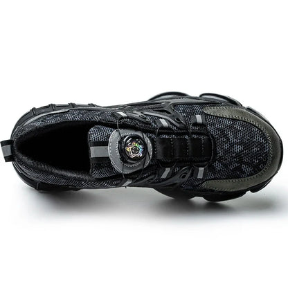 Rotating Button Protective Safety Shoes Men Steel Toe Sneakers Air Cushion Work Shoes Man Puncture Proof Work Safety Boots