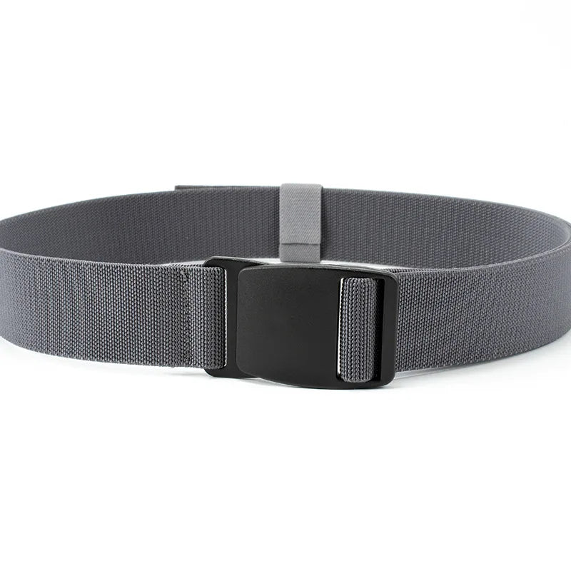 Mens Stretch Belt Invisible Casual Web Belt Quick Release Flat Plastic Buckle 4mm Thick 3.8cm Wide Casual Canvas Belt Men's Belt