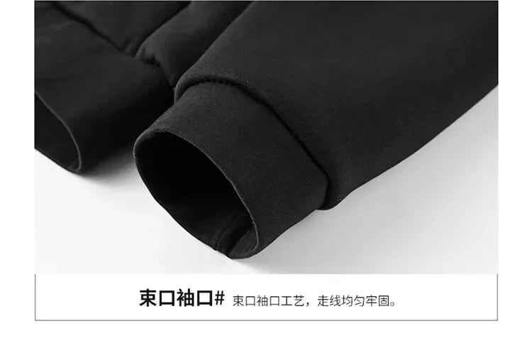 Men's Sets Jacket + pant Warm Fur Winter Sweatshirt Cashmere Tracksuit Men's Sets Fleece Thick Hooded Brand Casual Track Suits
