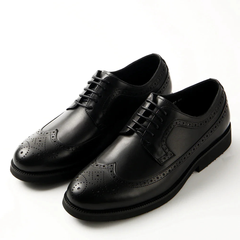 Vintage Brogue Derby Shoes Full Grain Leather Business Party Dress Shoes for Men