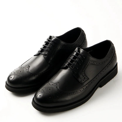 Vintage Brogue Derby Shoes Full Grain Leather Business Party Dress Shoes for Men