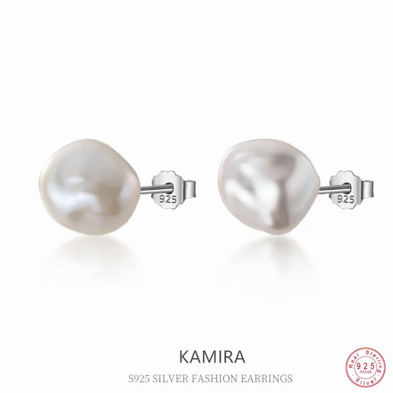 925 Sterling Silver Gentle Simple Nnatural Pearl for Women Luxury Piercing Earrings Wedding Fashion Charm Jewellery Gift